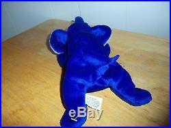 peanut royal blue elephant beanie baby value