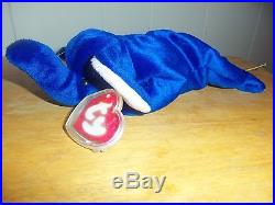 1995 Royal Blue Elephant Beanie Baby PEANUT Very RARE See Description