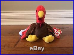 1996 Gobbles Ty Beanie Baby, Retired, VERY RARE misspelled swing tag (Gasport)