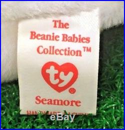 1996 SEAMORE The SEAL Retired TY BEANIE BABY Rare NO STAR PVC Plush Toy MWNMT