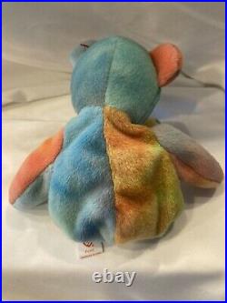 1996 TY Beanie Baby PEACE Bear Style 4053 RARE Production and Tag Errors