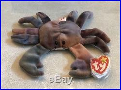 1996 Ty Beanie Baby CLAUDE The Crab with Errors- Retired And Extremely Rare