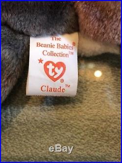 1996 Ty Beanie Baby CLAUDE The Crab with Errors- Retired And Extremely Rare