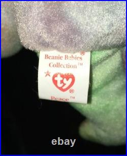 1996 Ty Peace Beanie Baby Retired withSwing Tag RARE TAG ERRORS & PVC PELLETS