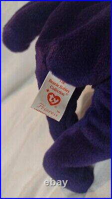1997 Princess Diana Ty Original Beanie Baby Purple Bear Vintage Rare Near Mint