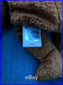 1999 RARE TY Original Beanie Baby Fuzz Plush Toy Collectible With ERRORS
