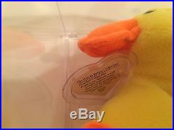 1st Gen Ty Wingless Quacker MWMT MQ Authenticated Ty Beanie Baby EXTREMELY RARE