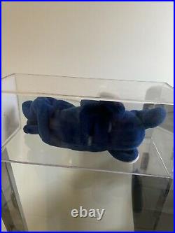 AUTHENTICATED Ty Beanie Baby ROYAL BLUE PEANUT! Ultra Ultra Rare
