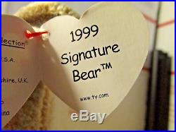 AUTHENTIC TY BEANIE BABY 1999 SIGNATURE BEAR RARE RETIRED Error On Tag