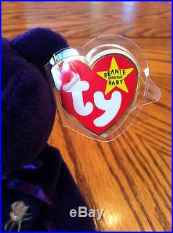 Authentic 2nd Edition Ty Princess Diana Beanie Baby Royal Purple Retired RARE