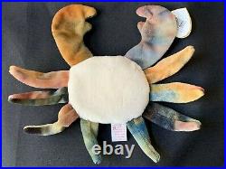 Authentic Rare With Errors! TY Beanie Baby CLAUDE The Crab In Mint Condition