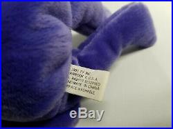 Authentic Ty Beanie Baby Old Face OF Violet Teddy Rare 1st / 1st Gen Tag MWNMT