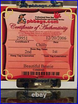 Authenticated CHILLY the Polar Bear Rare 2nd/1st Gen Ty Beanie Baby