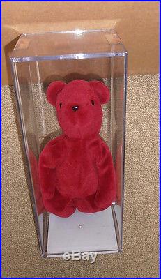 Authenticated MQ! TY PROTOTYPE OLD FACE CHERRY RED TEDDY Extremely Rare & Unique