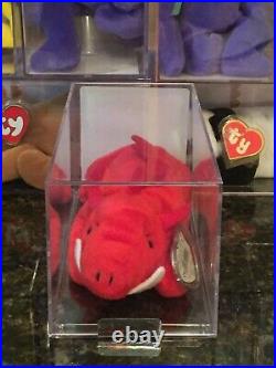 Authenticated Rare GRUNT the Razorback 3rd/2nd Generation Ty Beanie Baby MWMT-MQ