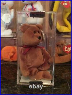 Authenticated Rare New Face BROWN TEDDY Bear 2nd/1st Gen Ty Beanie Baby