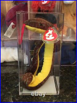 Authenticated SLITHER the Snake Rare GERMAN 3rd/1st Gen Ty Beanie Baby MWMT-MQ