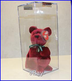 Authenticated Teddy NF Cranberry (Rare) MWMT MQ 2nd gen Ty Beanie baby (AP)