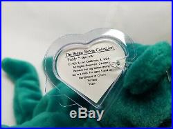 Authenticated Ty Beanie Baby Old Face OF Teal Teddy Rare 1st/1st Gen Tag MWNMT