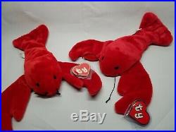 Authenticated Ty Beanie Baby Pinchers the Lobster Rare 1st/1st Gen Tag MWMT-MQ