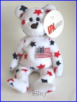 Authenticated Ty PROTOTYPE Glory with Tacked on Flag & Brown Nose RARE & EXQUISITE