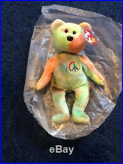 Beanie Baby Colorful Rare Peace Bear