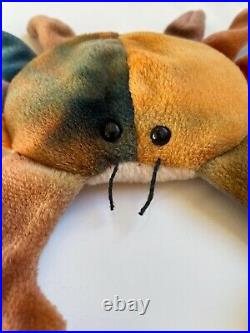 Best Very Rare 1996 Ty Beanie Babies Claude the Crab withErrors Original Retired