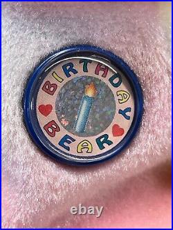 Birthday Bear, TY Original MINT Rainbow 1999 Rare retired beanie babies, errors