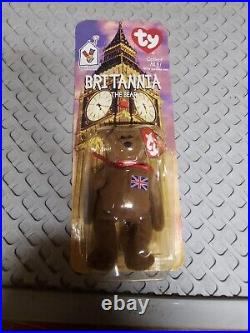 Britannia The Bear-1996 McDonalds Ty Beanie Baby with Rare Errors 1993, OakBrook