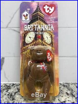 Britannia The Bear 1997 McDonalds Ty Beanie Baby Rare Errors OakBrook, Brand New
