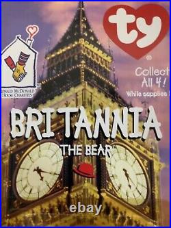Britannia the Bear ERRORS McDonalds Retired Ty Teenie Original Beanie Baby RARE