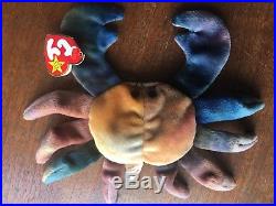 Claude (1996)The Crab. Ty Beanie Baby. Rare. Authentic. Retired. Vintage. Tie dyed
