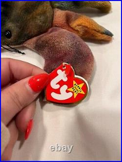 Claude the Crab 1996 beanie baby NEW CONDITION RARE -Perfect swing & toosh tag
