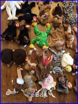 Collectors Lot 43 Rare Retired Beanie Babies w Errors Peace Princess Halo Hope