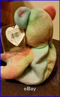 Colorful original Ty beanie baby Peace Tye-Dye rare OOAK Bear