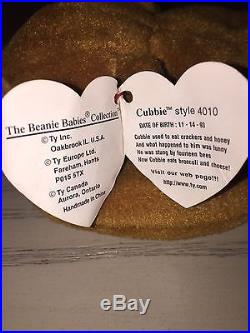 Cubbie beanie baby 1993 Rare errors deformitirs date format. Original