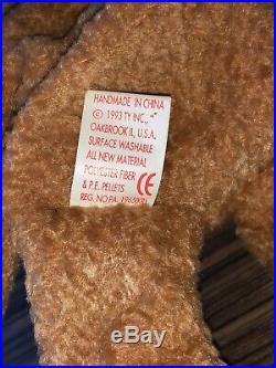 Curly Beanie Baby With Multiple Tag Errors Rare