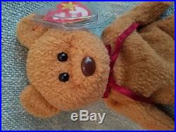 Curly The Bear TY original beanie baby RETIRED With Rare Errors 1993/1996