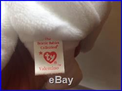 ERRORS RARE VALENTINO Ty Beanie Baby / Babies PVC 1993 Misspelled No Stamp