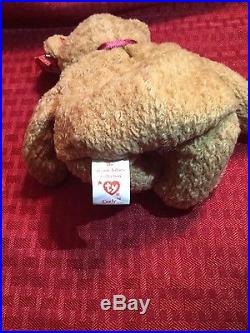 EXTREMELY RARE Ty Beanie Baby'Curly' Retired Bear with MANY Errors-MINT-GEM