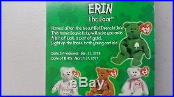 Erin The Bear Ty Teenie Beanie Mcdonalds Charity Rare Tag Errors
