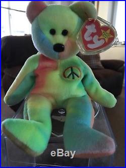 Extremely Rare Errors Ty Beanie Babies Peace Bear With Tag 1996 Retired