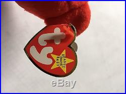 Extremely Rare Osito Beanie Baby Oddity Missing Flag! 100% Authentic