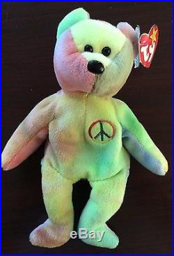 Extremely rare Ty Beanie Babies Peace Bear with all errors Mistakes