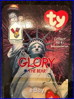 GLORY The Bear-1999 McDonalds Ty Beanie Baby with rare errors 1993