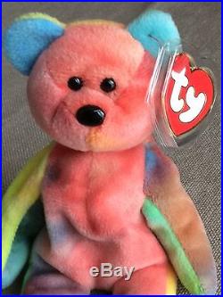 Garcia Bear Beanie Baby 3rd/2nd Gen Tag Ty Retired Babies Vintage Rare Tie Dyed