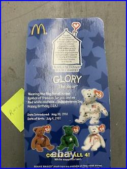 Glory The Bear 1997 McDonalds Ty Beanie Baby Rare Errors OakBrook & 1993 Errors