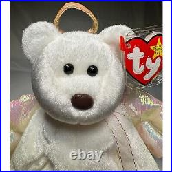 HALO Angel Bear Ty Beanie Baby Rare/Retired/Errors, Perfect MINT condition