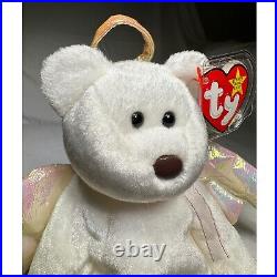 HALO Angel Bear Ty Beanie Baby Rare/Retired/Errors, Perfect MINT condition