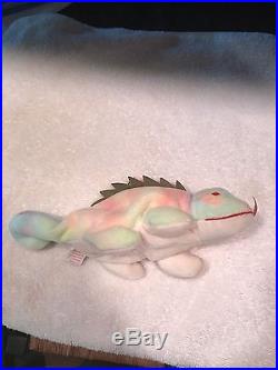 Iggy Iguana Chameleon ty beanie baby 1997 RARE with tag errors limited production